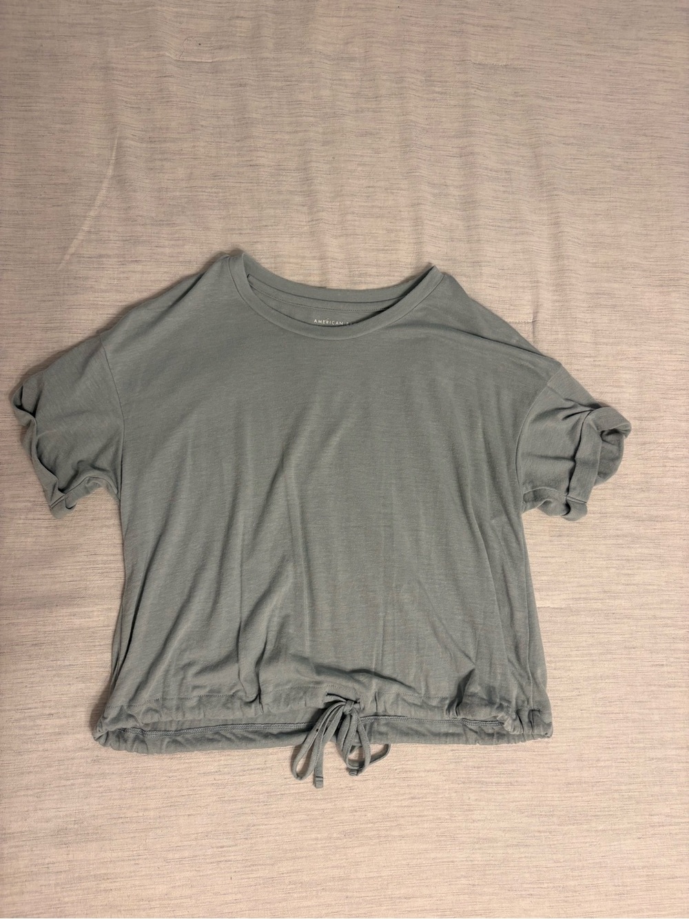 American Eagle Seafoam Green Tie Front Flowy T-Shirt Womens Smal